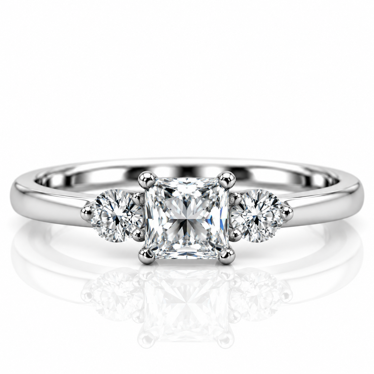 9kt Three Stone Diamond Engagement Ring