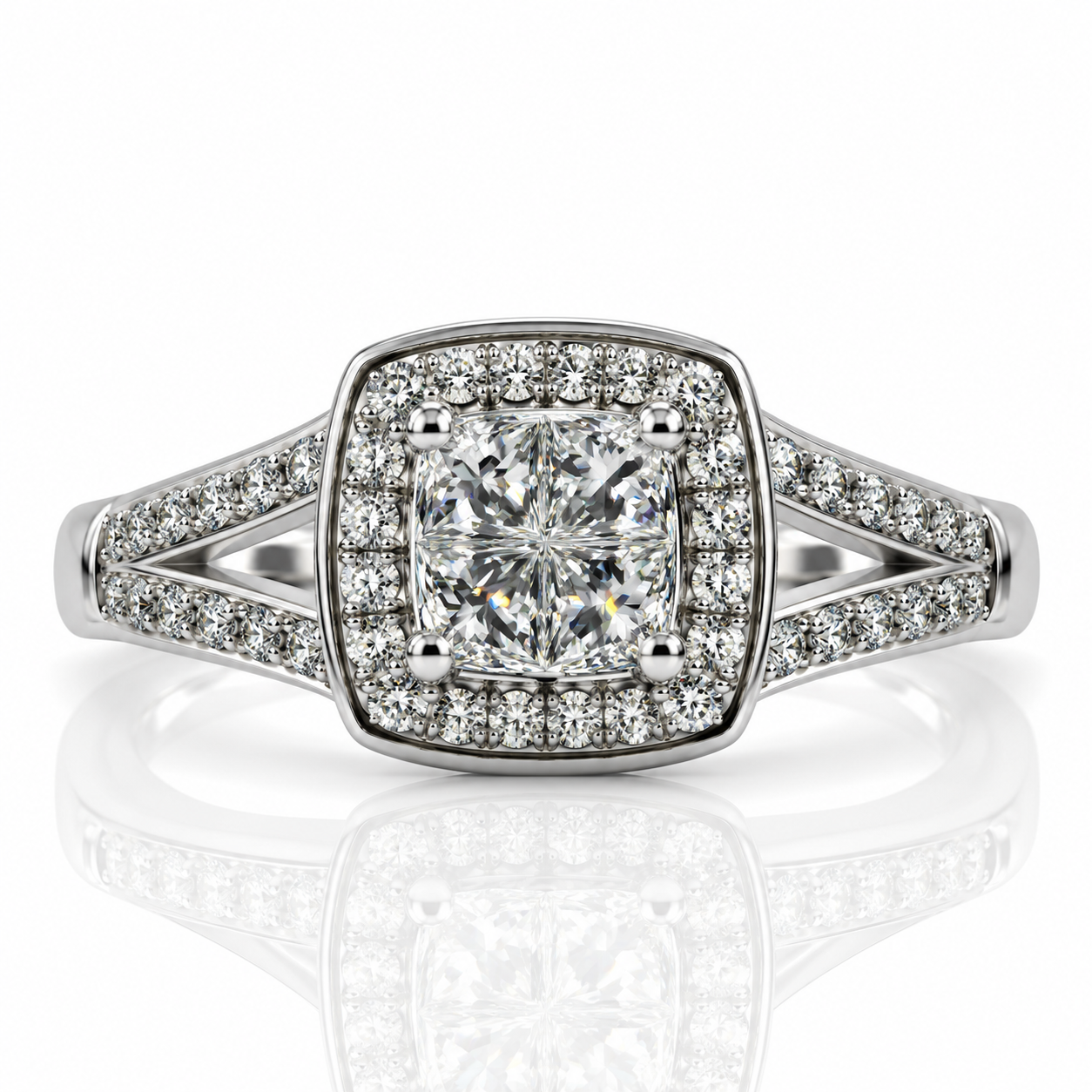 18kt White Gold Diamond Engagement Ring
