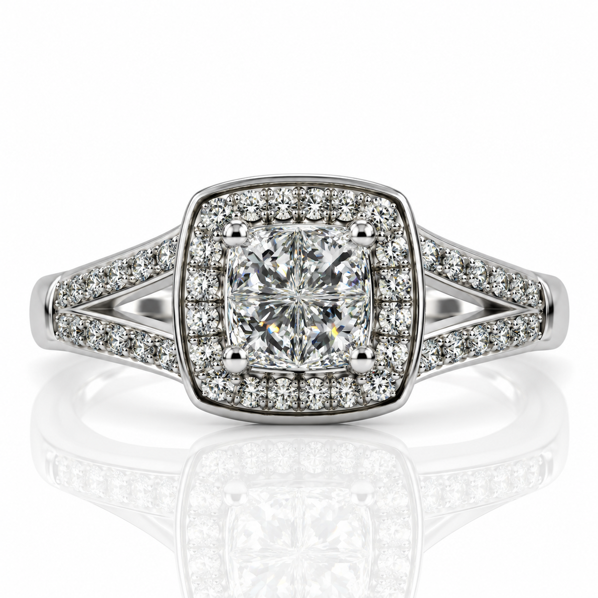 18kt White Gold Diamond Engagement Ring
