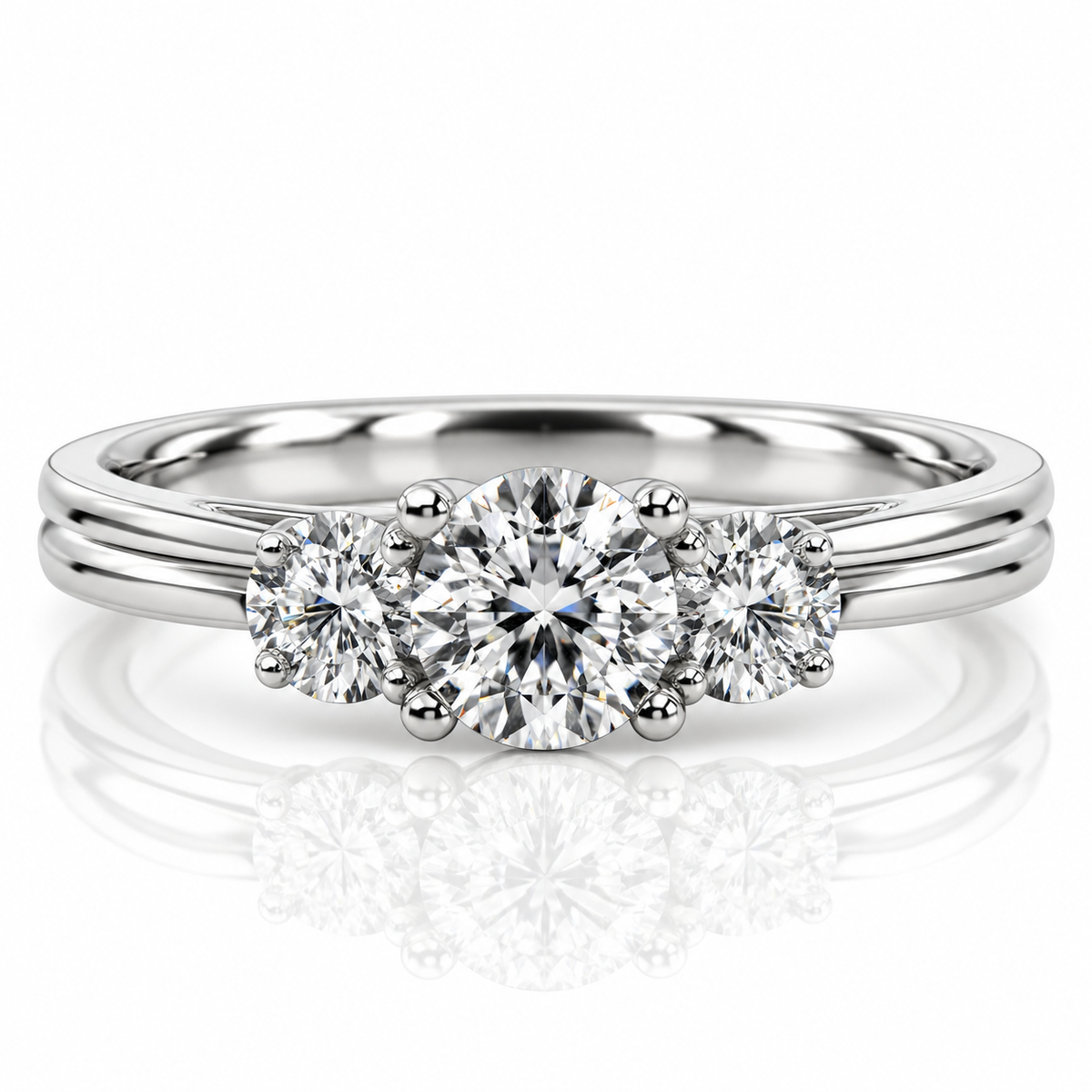 9kt Brilliant Cut Three Stone Engagement Ring