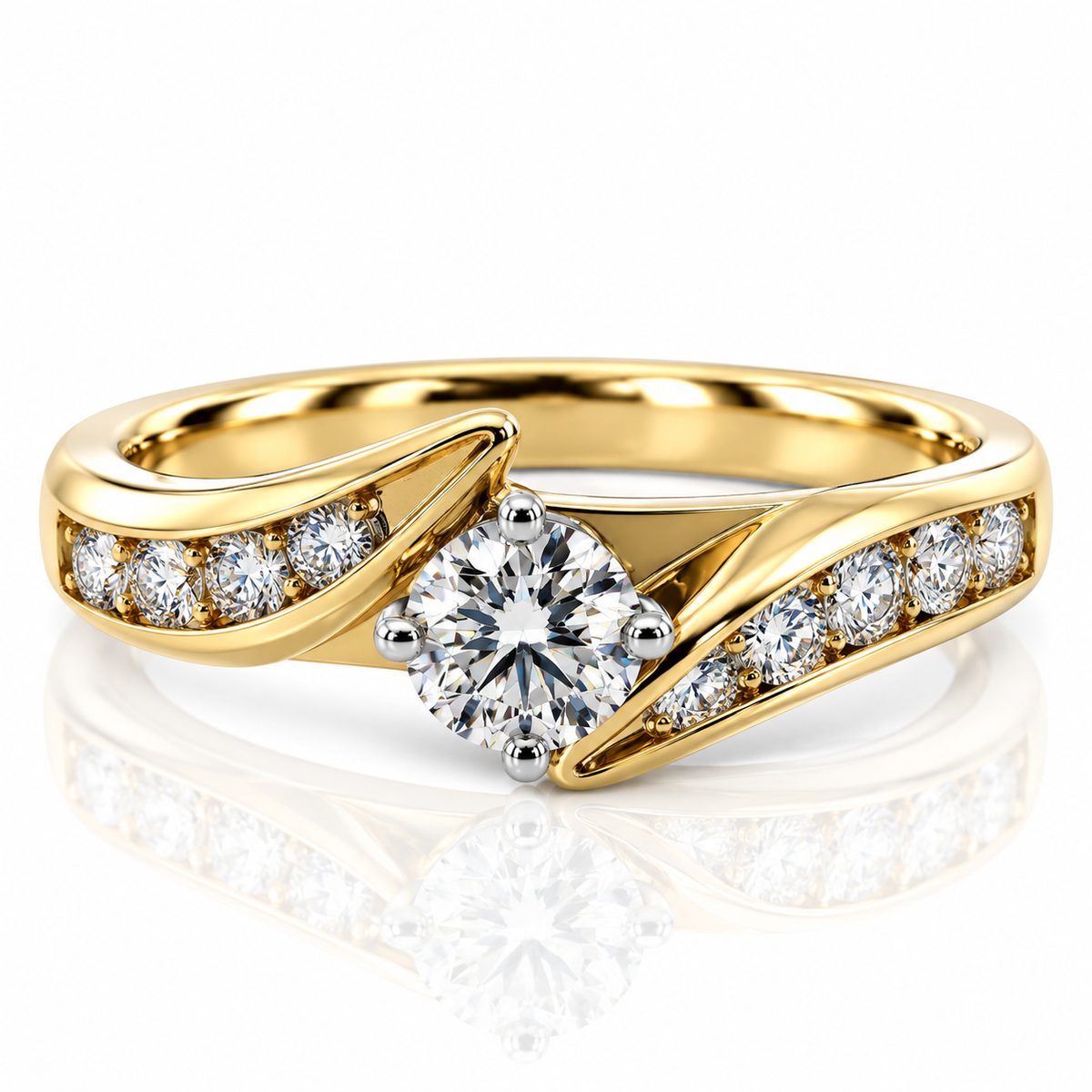 18kt Diamond solitaire Engagement Ring