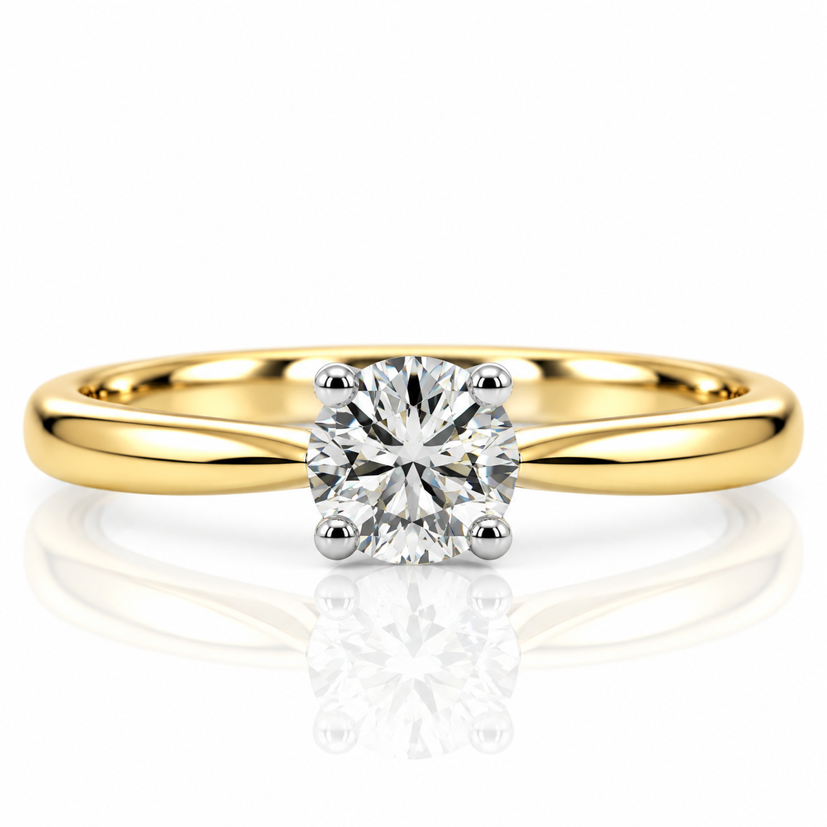 18kt Brilliant Cut Solitaire Diamond Engagement Ring