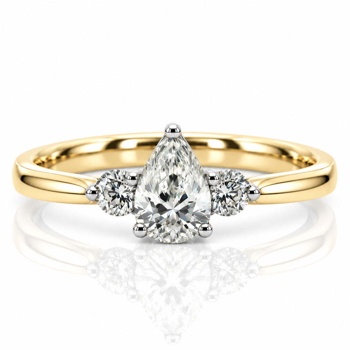 9kt Three Stone Diamond Engagement Ring