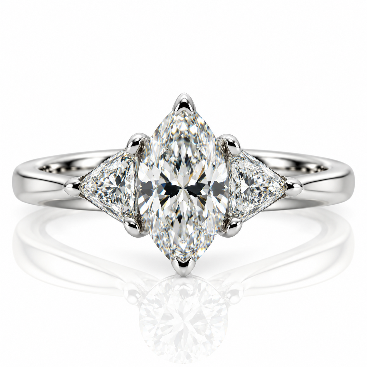 Platinum Marquise Diamond Engagement Ring