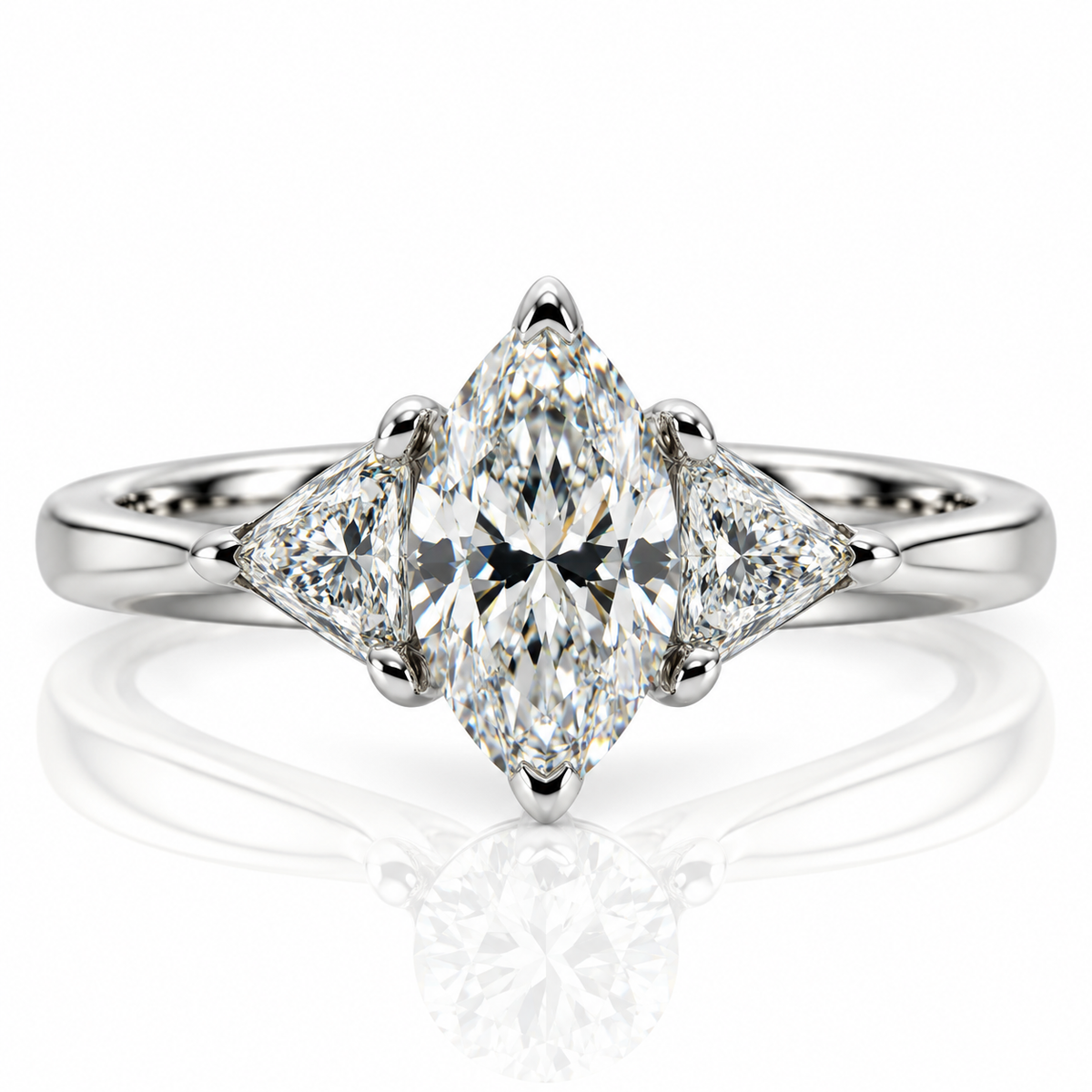 Platinum Marquise Diamond Engagement Ring