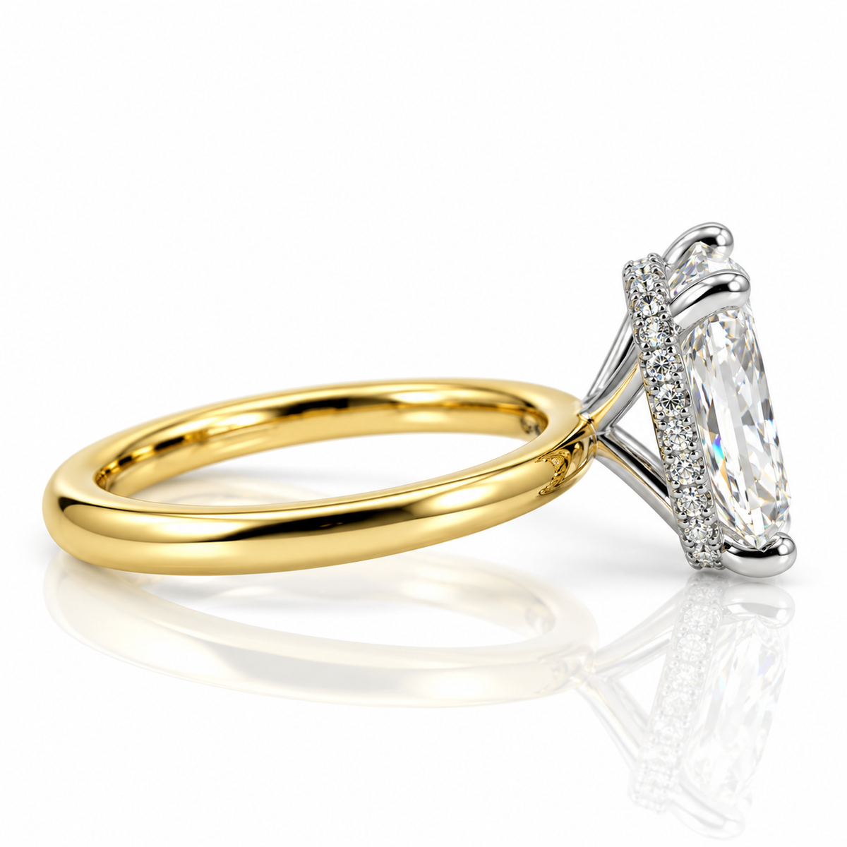 Lab Diamond 18kt Radiant Cut Solitaire Engagement Ring