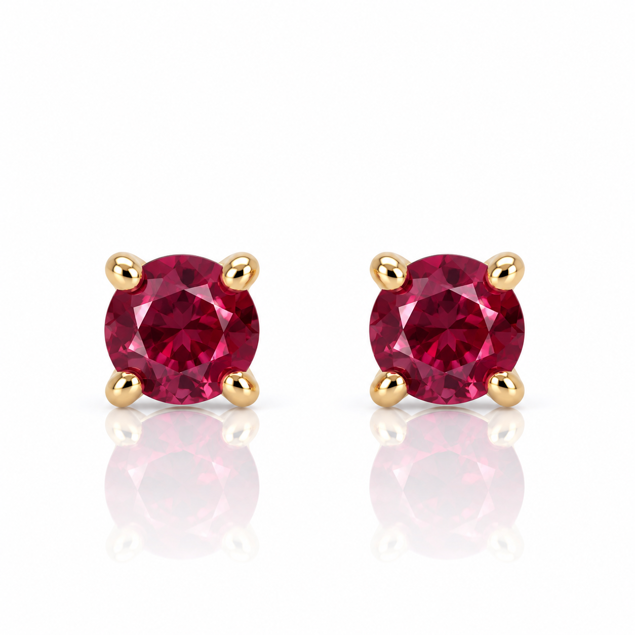 9kt Ruby and Diamond Claw Stud Earrings
