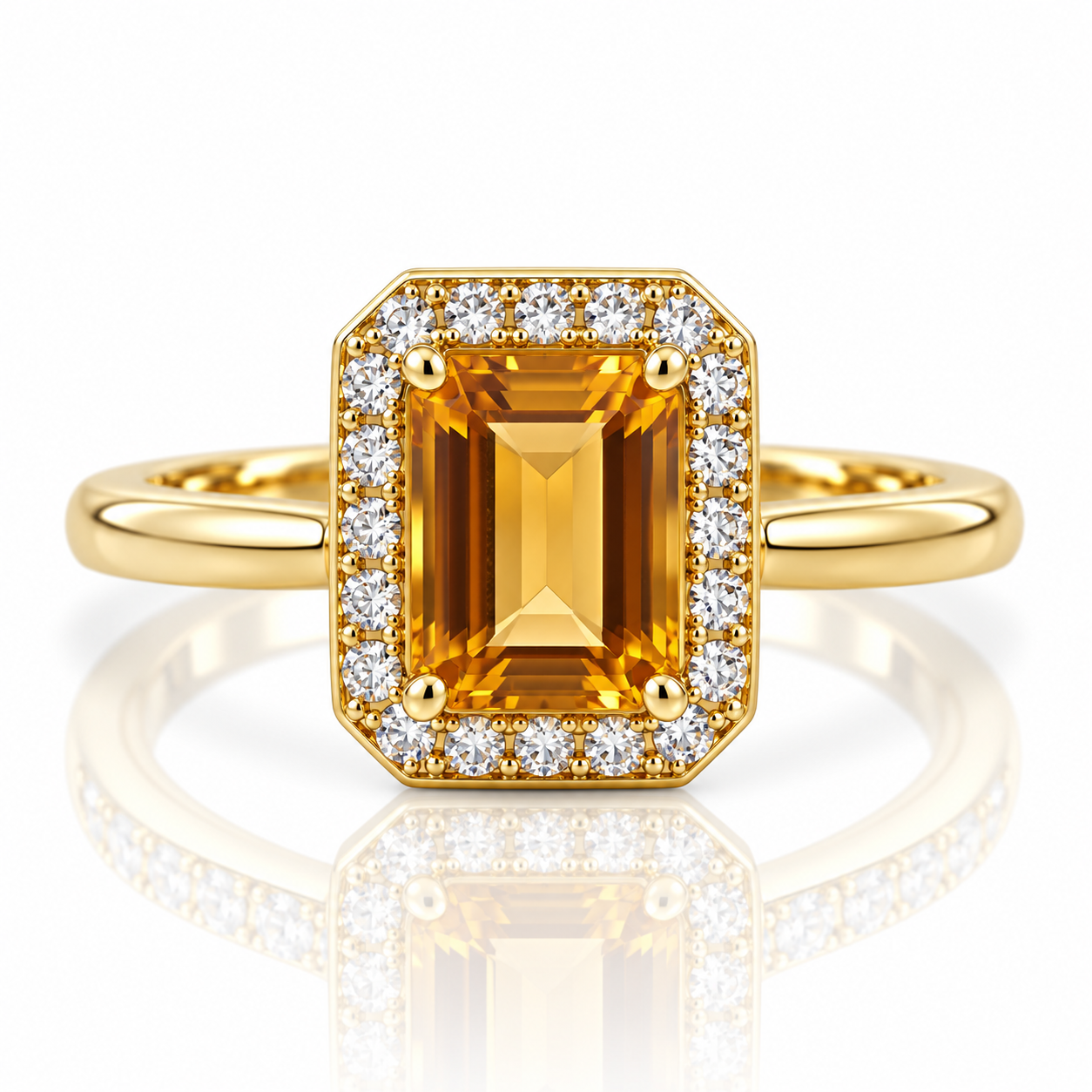 9kt Citrine and Diamond Dress Ring