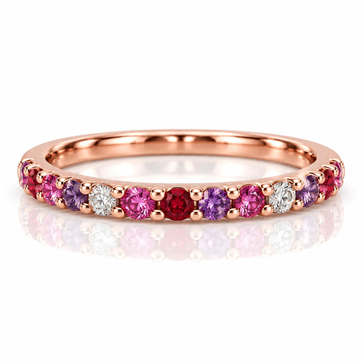 9kt Multi-Sapphire and Diamond Band