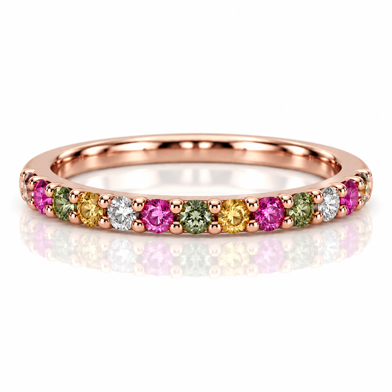 9kt Multi-Sapphire and Diamond Band