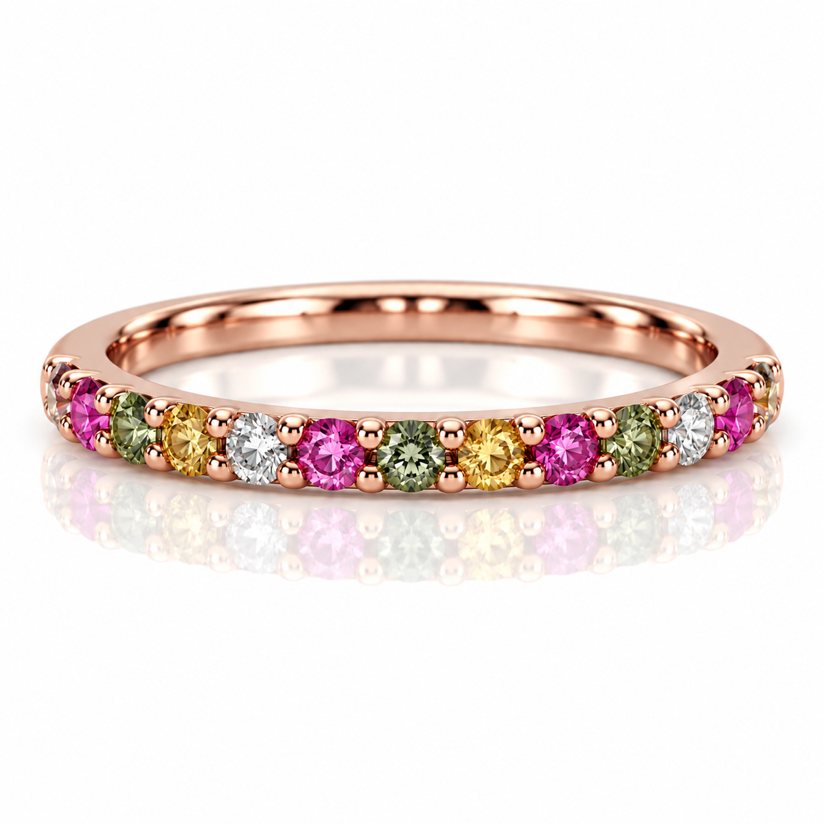 9kt Multi-Sapphire and Diamond Band