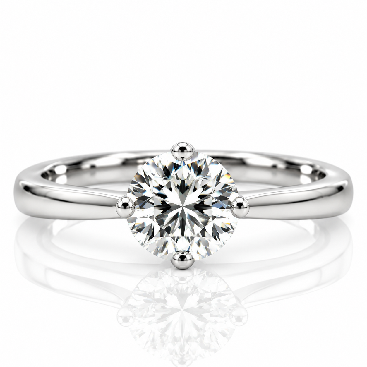 Brilliant Cut Platinum Solitaire Diamond Engagement Ring