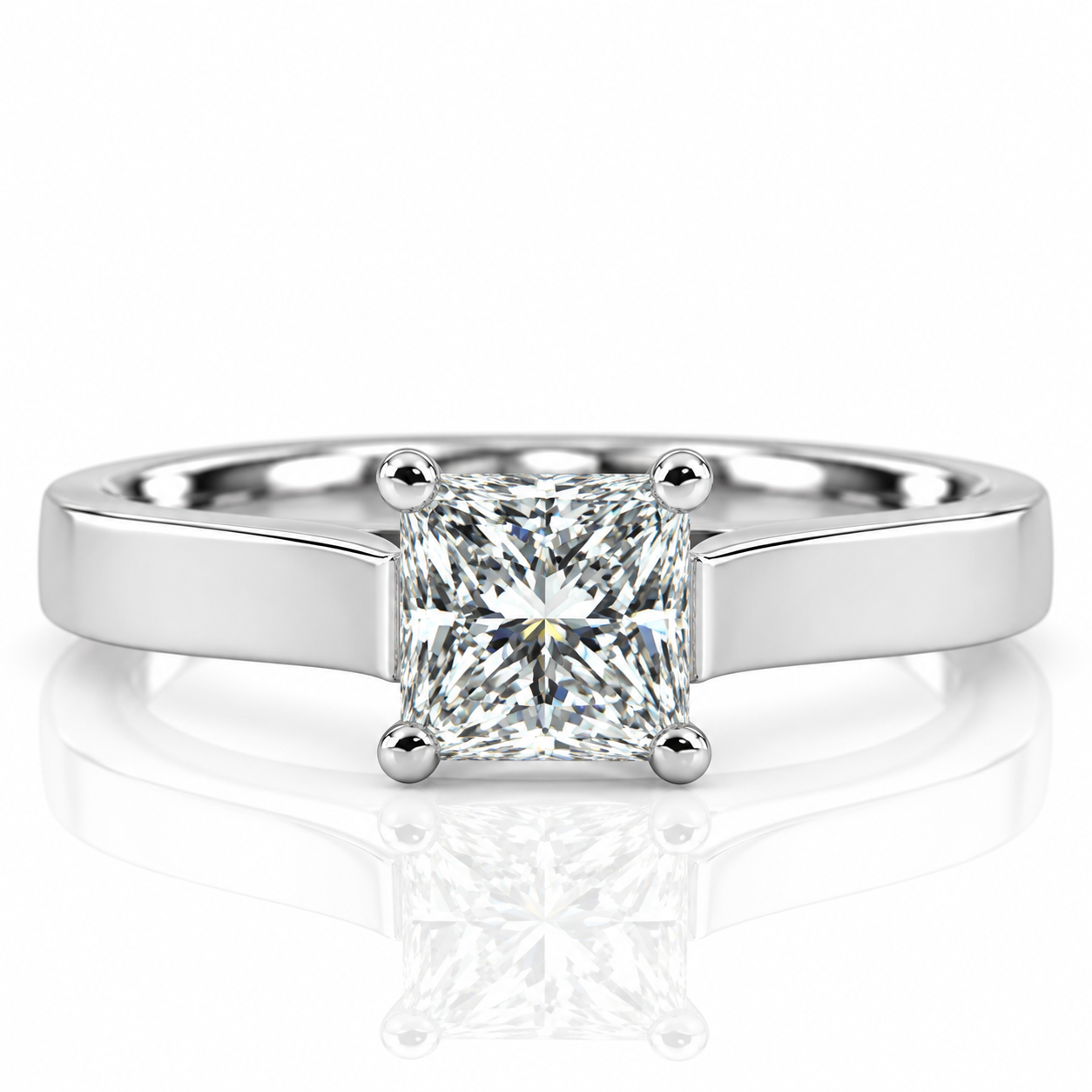 Platinum Solitaire Diamond Engagement Ring