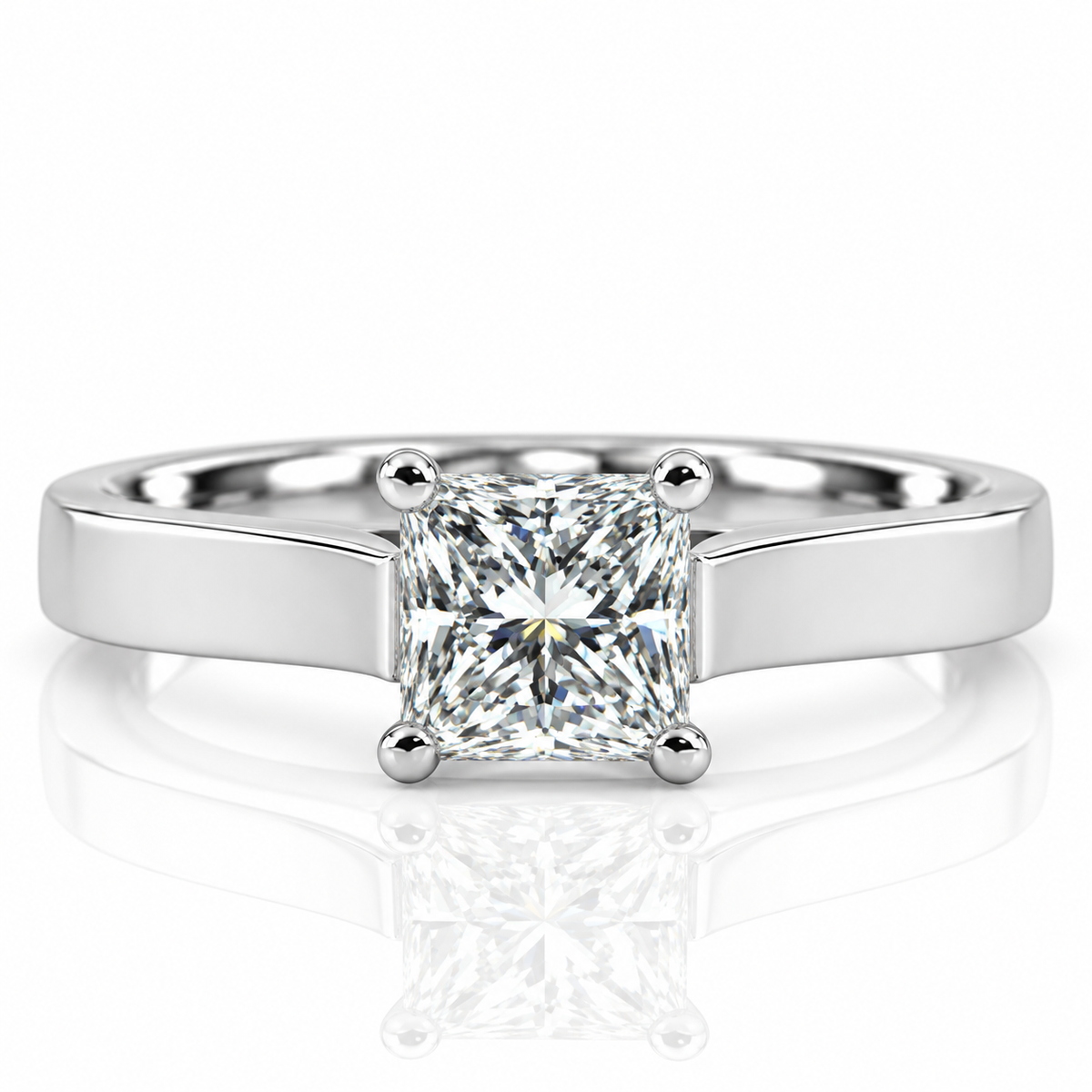 Platinum Solitaire Diamond Engagement Ring