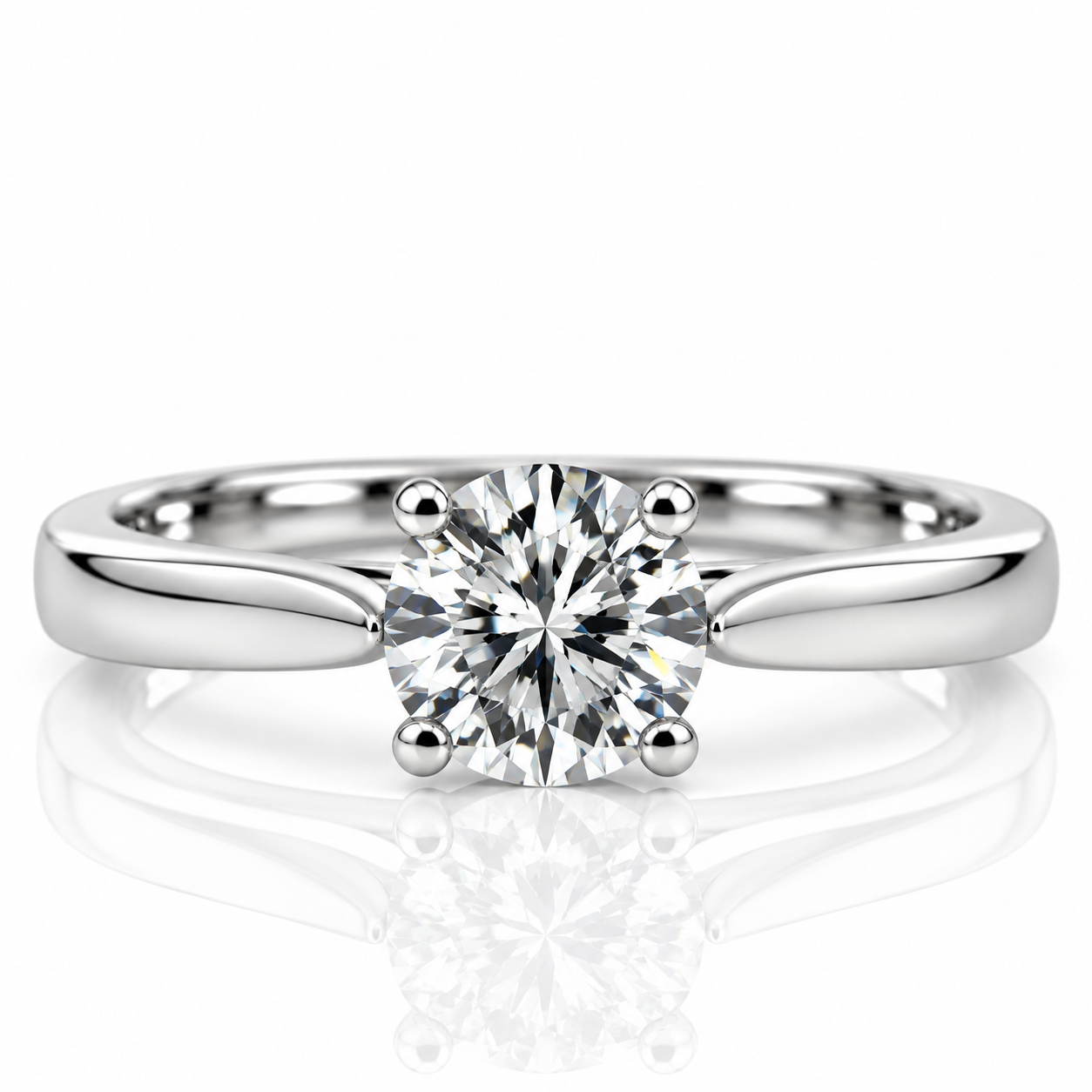 Platinum Solitaire Diamond Engagement Ring
