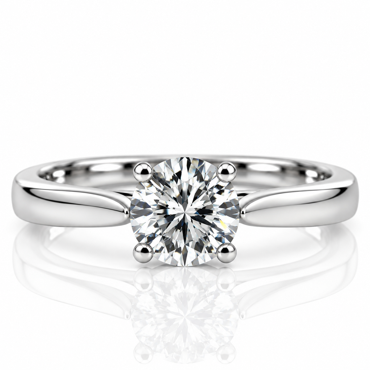 Platinum Solitaire Diamond Engagement Ring