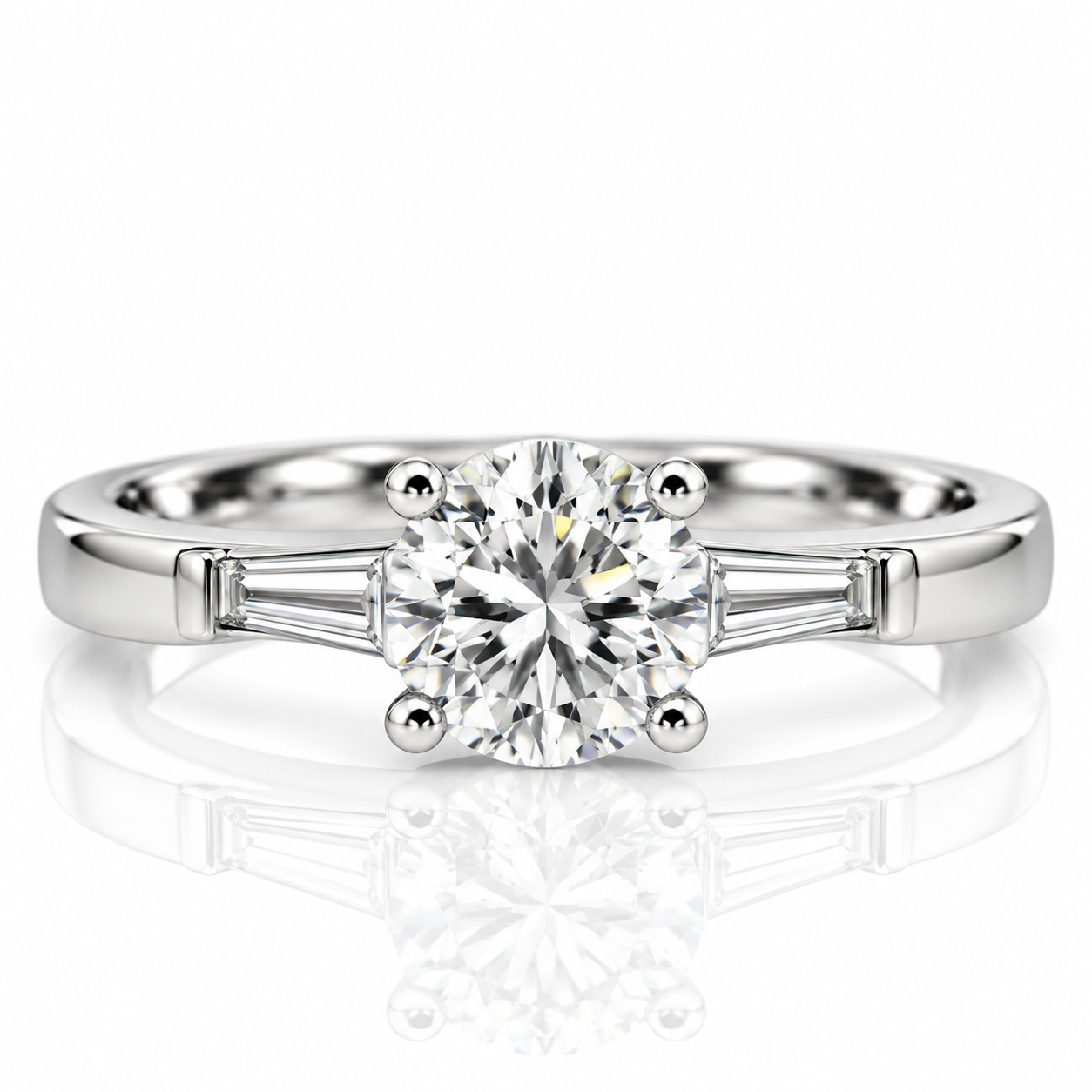 Brilliant Cut Platinum Solitaire Diamond Engagement Ring 