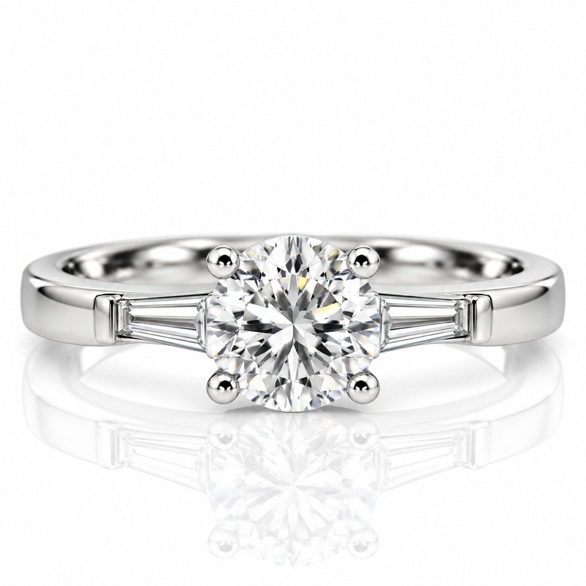 Brilliant Cut Platinum Solitaire Diamond Engagement Ring 