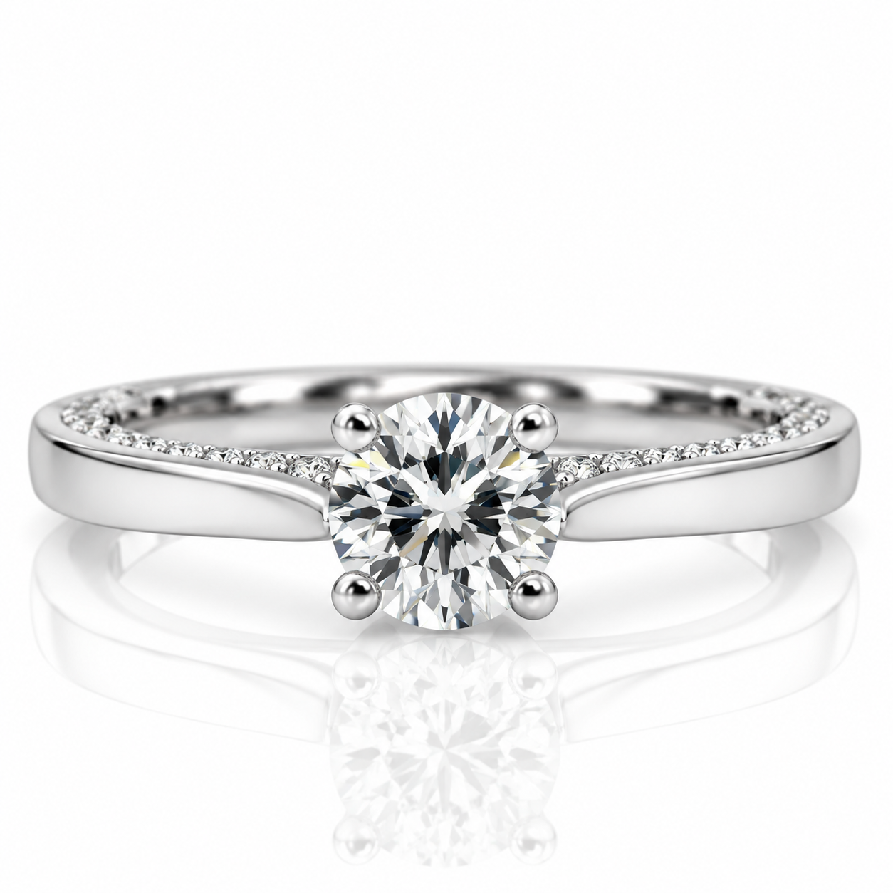 Platinum Solitaire Diamond Engagement Ring