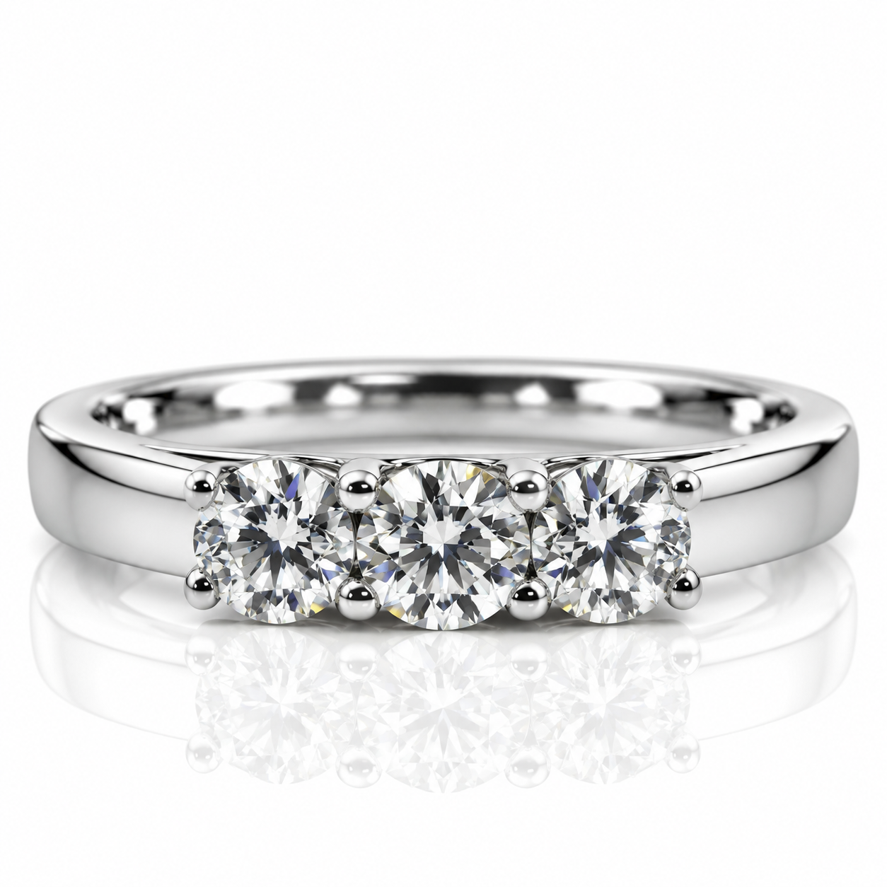 18kt Three Stone Diamond Engagement Ring
