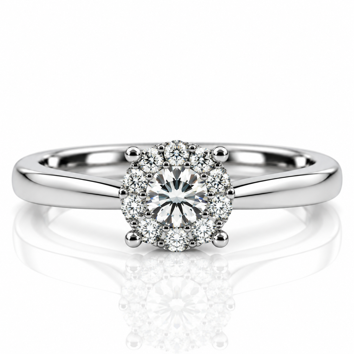 9kt Solitaire Diamond Engagement Ring