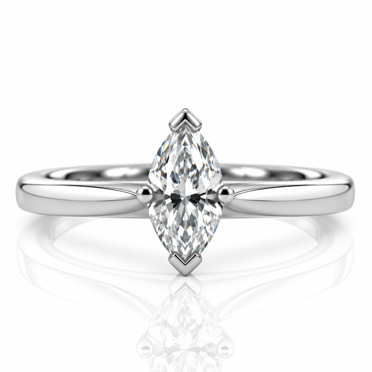 Platinum Marquise Solitaire Diamond Engagement Ring