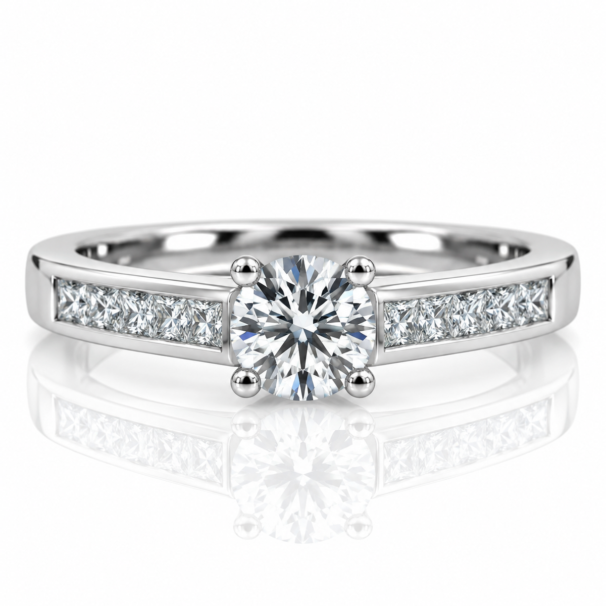 Platinum Solitaire Diamond Engagement Ring