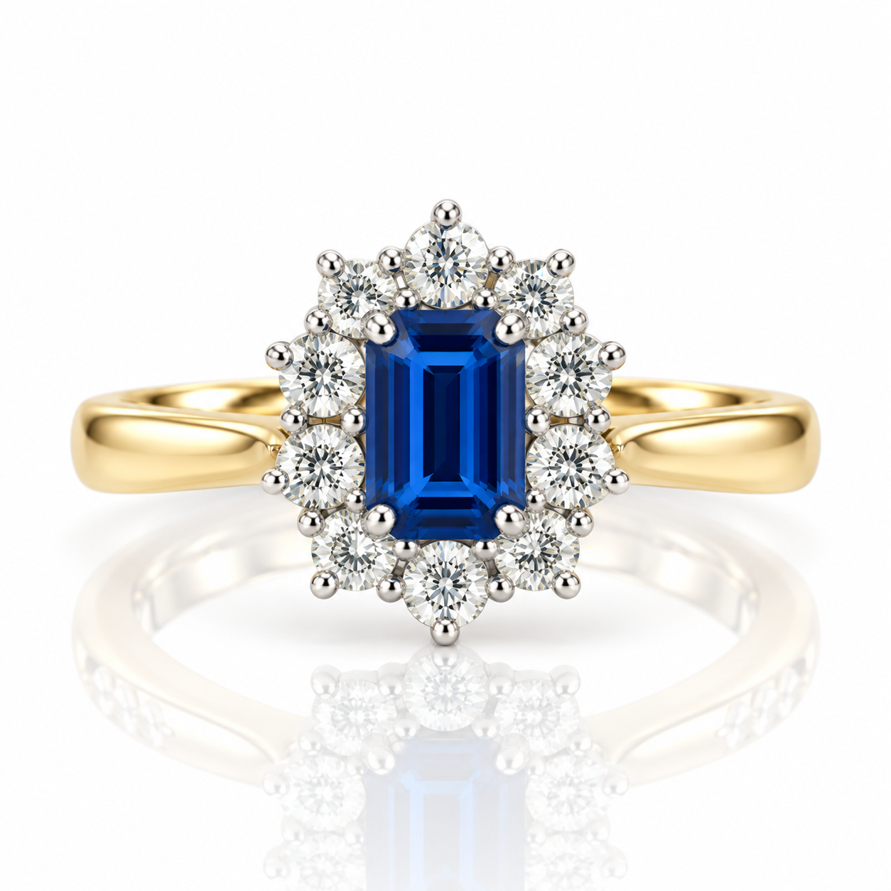 18kt Sapphire and Diamond Cluster Dress Ring