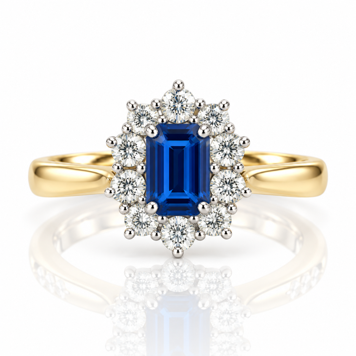 18kt Sapphire and Diamond Cluster Dress Ring