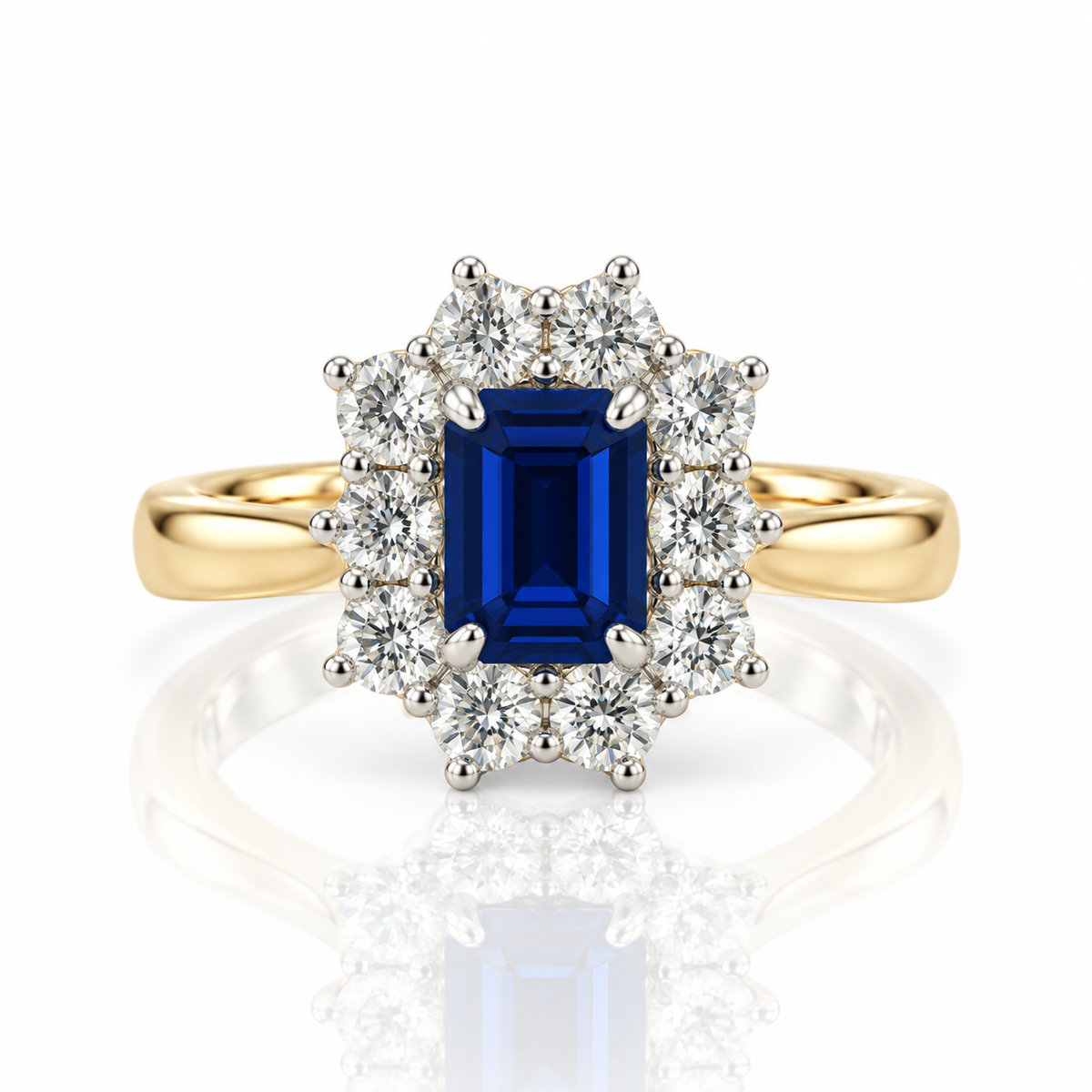 18kt Sapphire and Diamond Cluster Dress Ring