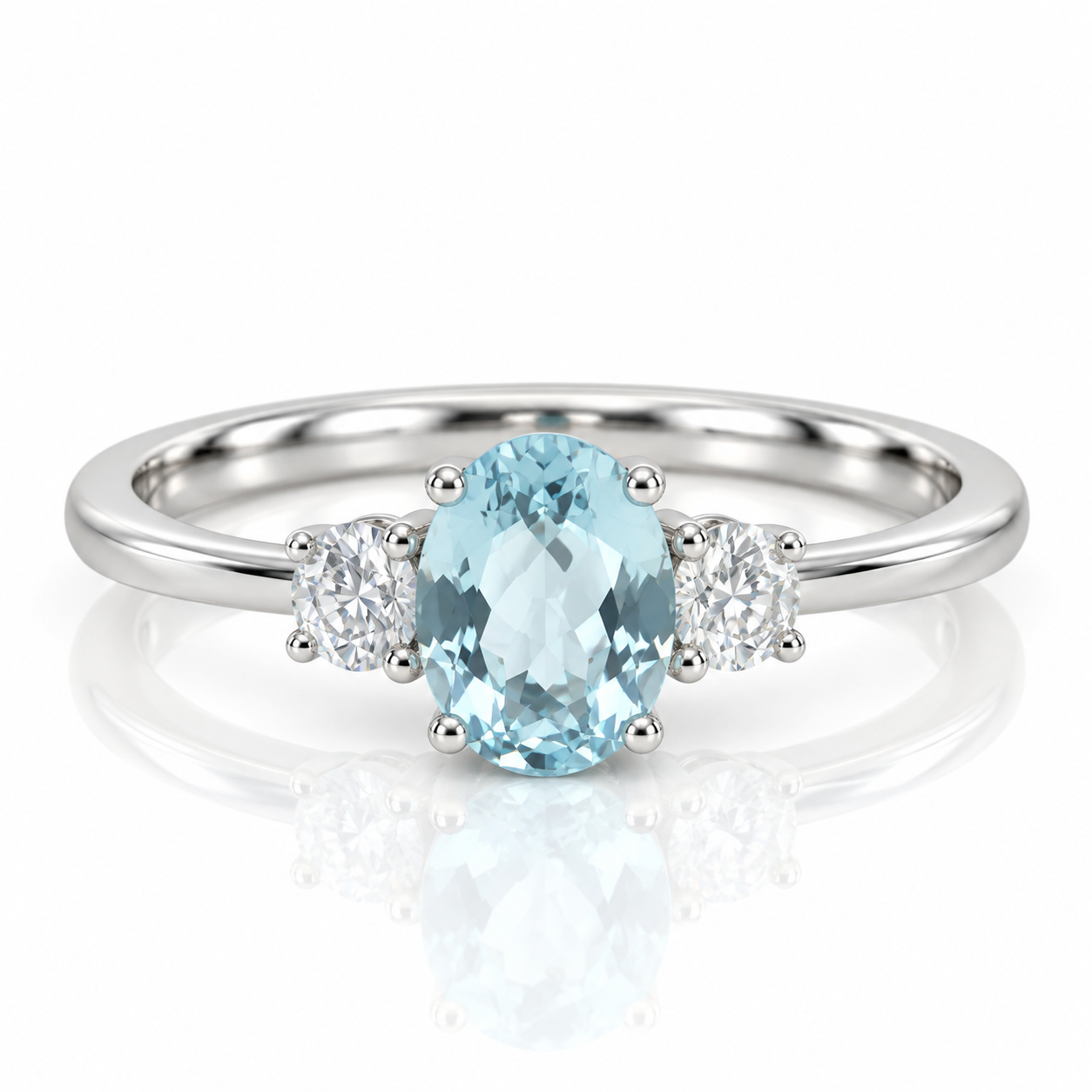 9kt Aquamarine and Diamond Dress Ring
