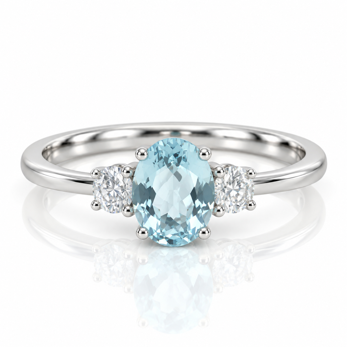 9kt Aquamarine and Diamond Dress Ring