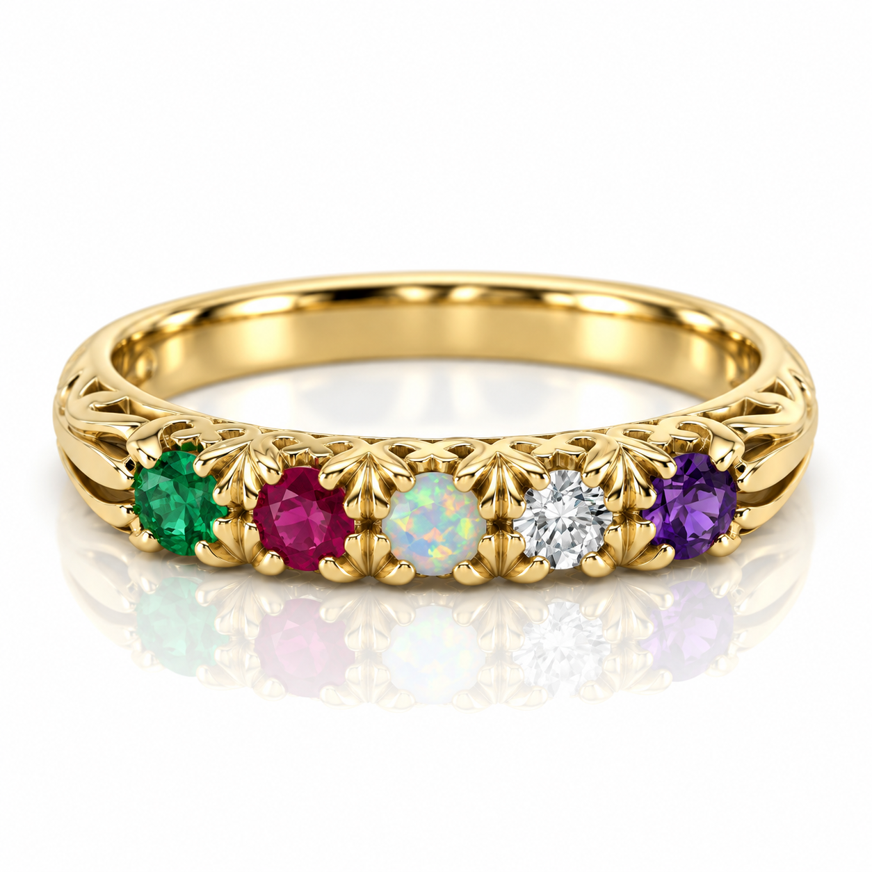 9kt Multi-Gem Set Ring - ADORE