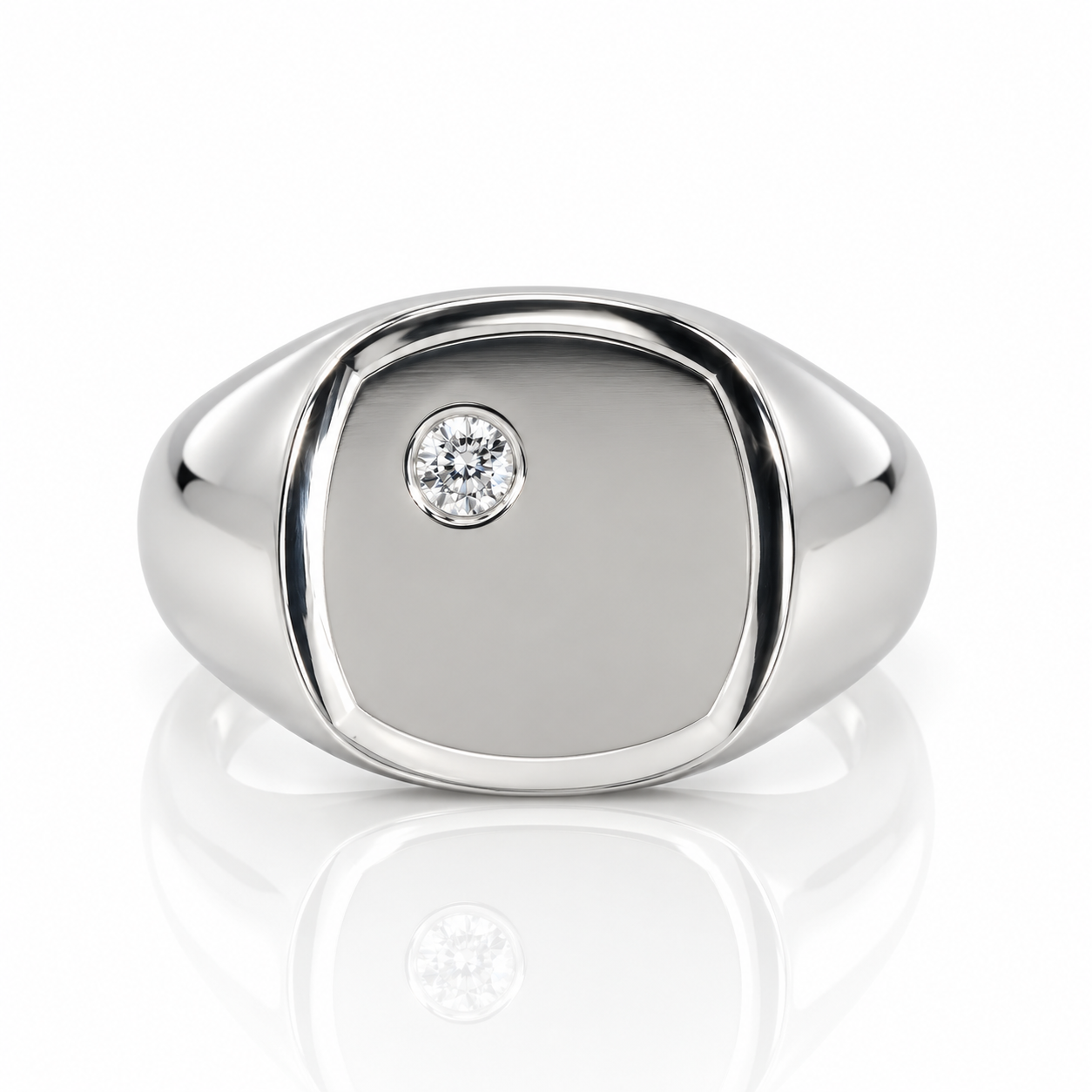 9kt Diamond Signet Ring