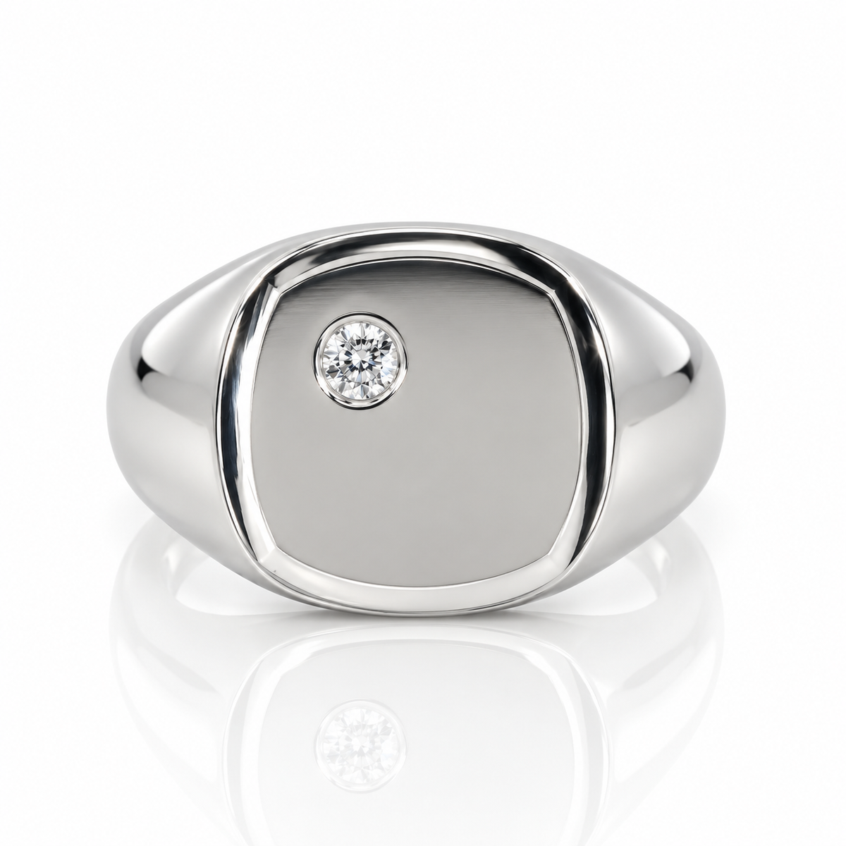 9kt Diamond Signet Ring