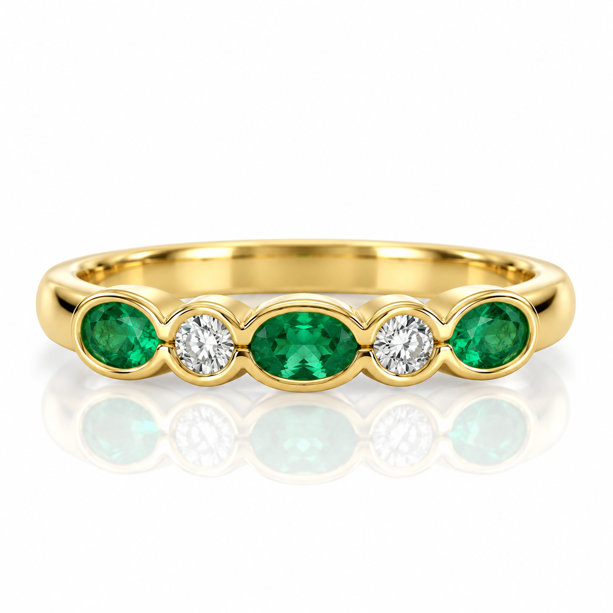 9kt Emerald and Diamond Dress Ring