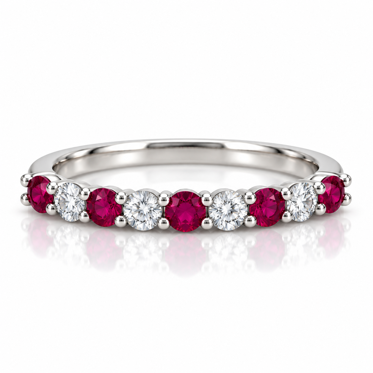 Red CZ Claw Set Band