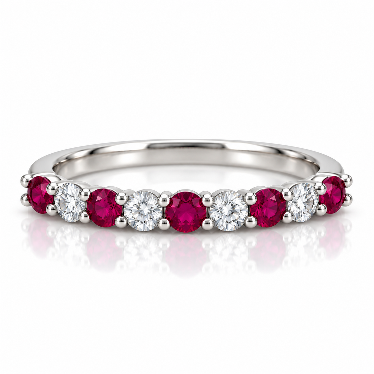 Red CZ Claw Set Band