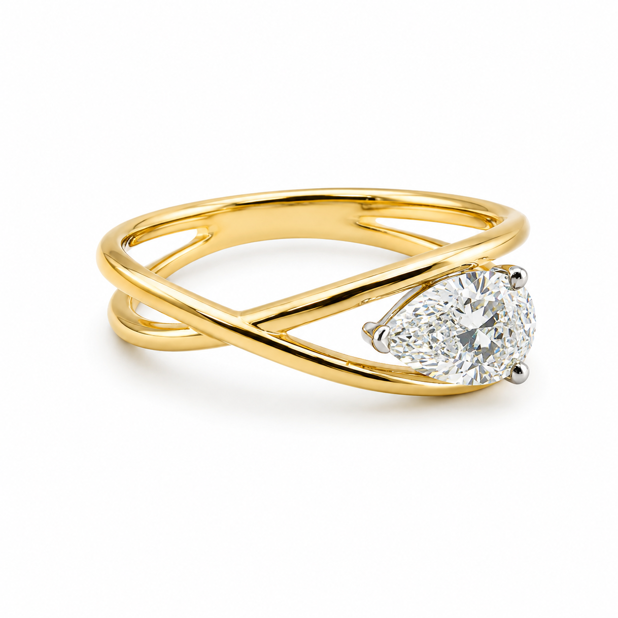 9kt Lab Grown Diamond Pear Dress Ring