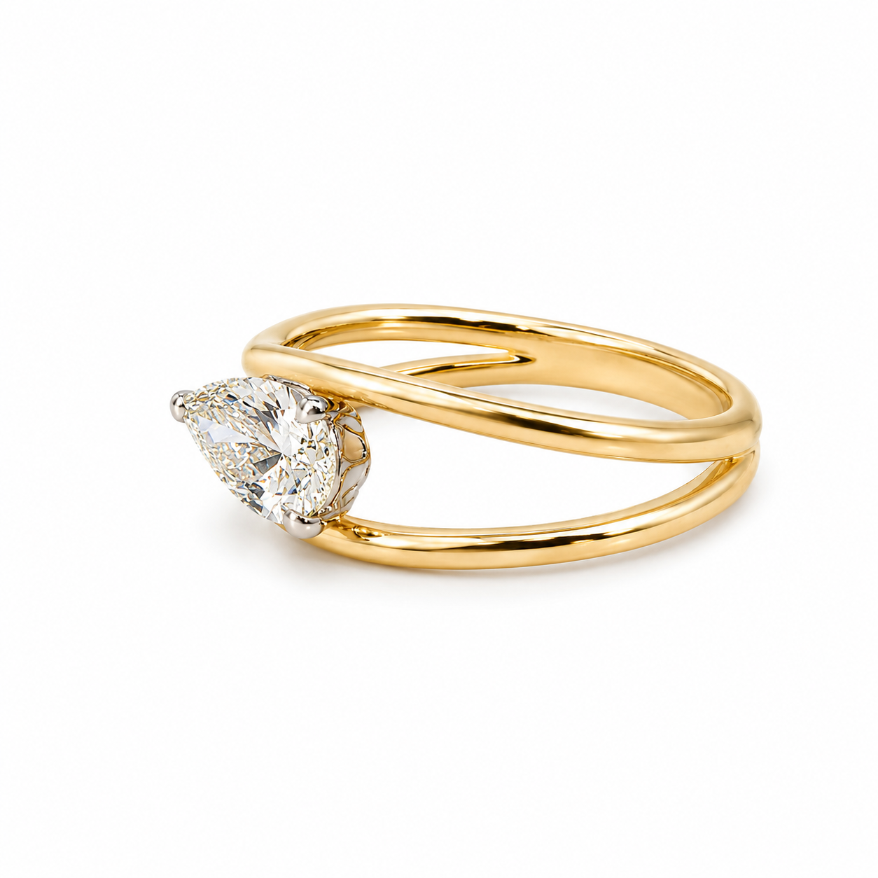 9kt Lab Grown Diamond Pear Dress Ring