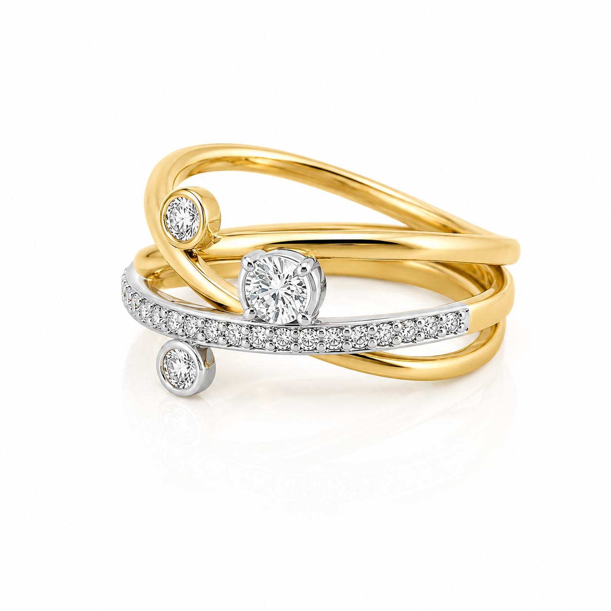 9kt Multi-stone Diamond Dress Ring