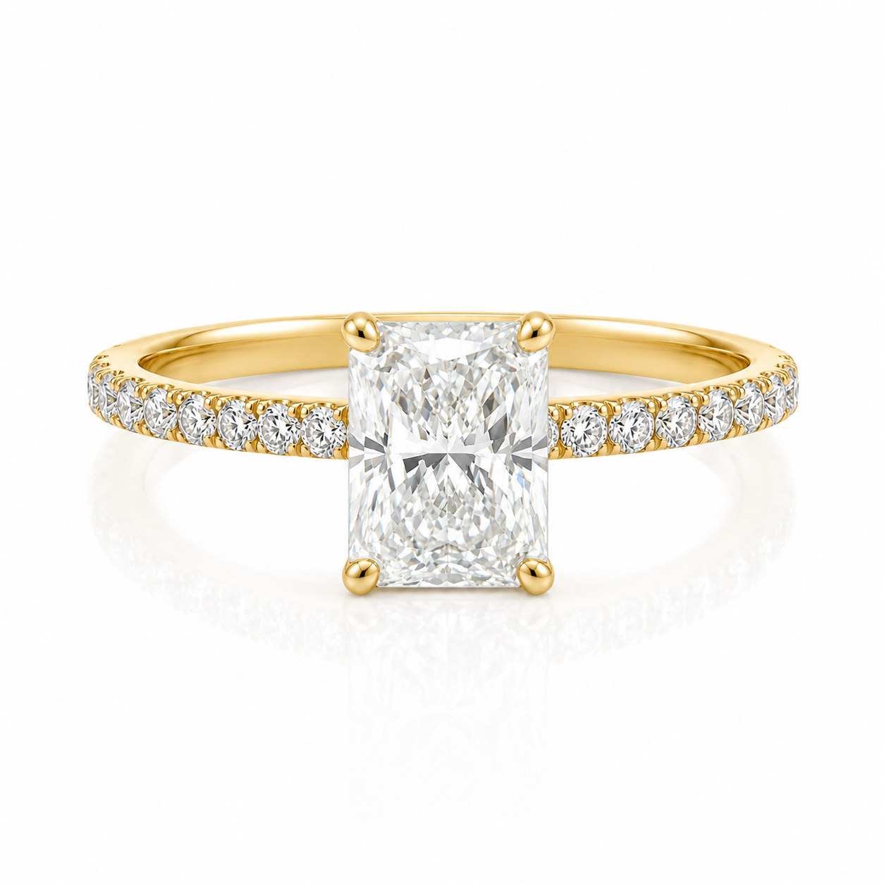 Lab Diamond 9kt Radiant Cut Solitaire Engagement Ring