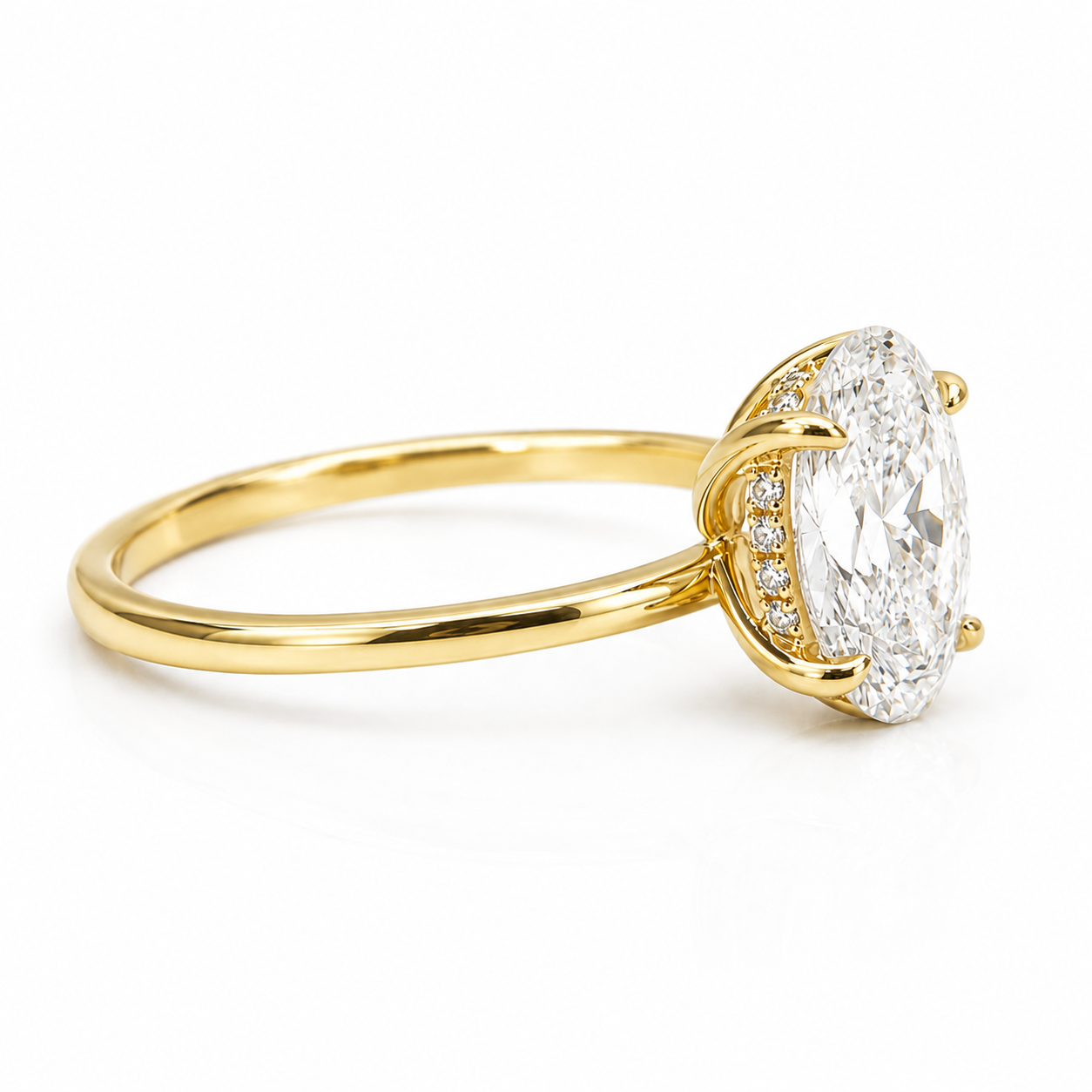 Lab Diamond 18kt Oval Solitaire Engagement Ring 2.04ct
