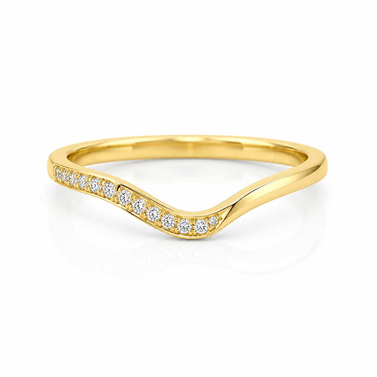 Lab Diamond 18kt Oval Twist Engagement Ring and Wedding band set