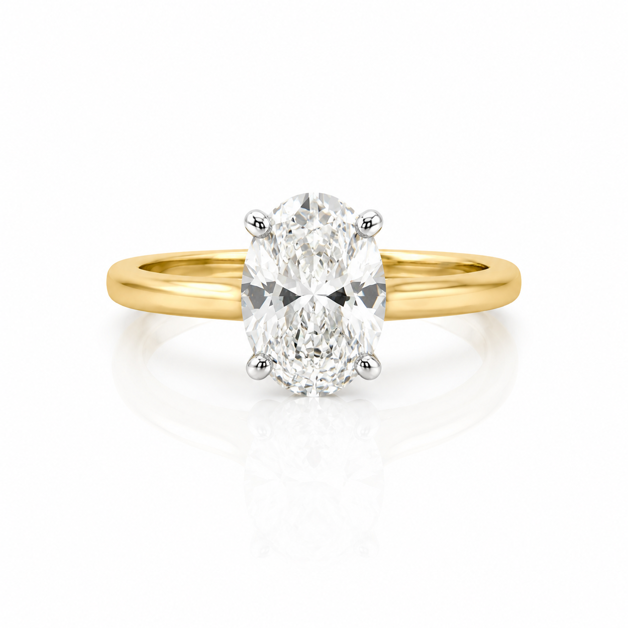 Lab Diamond 18kt Oval Cut Solitaire Engagement Ring 2ct
