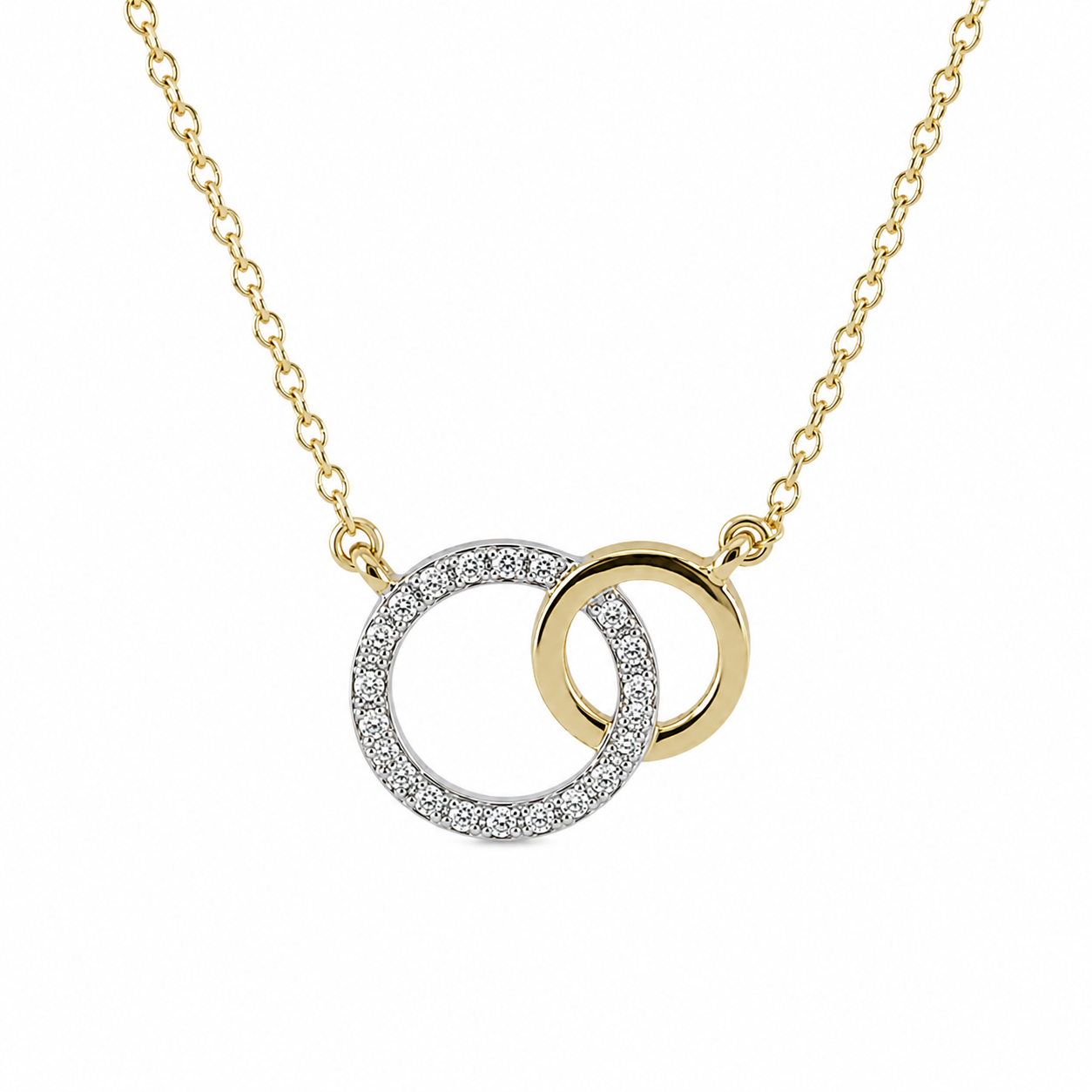 9kt Gold and Diamond Interlocking Pendant