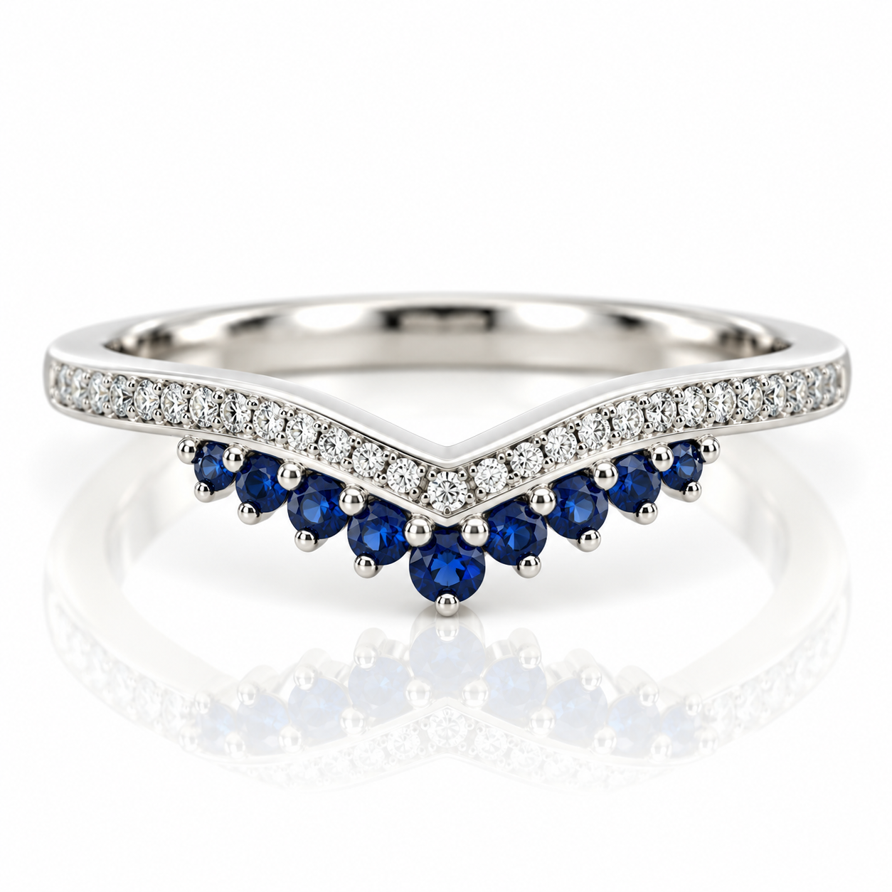 9kt Sapphire and Diamond Tiara Ring