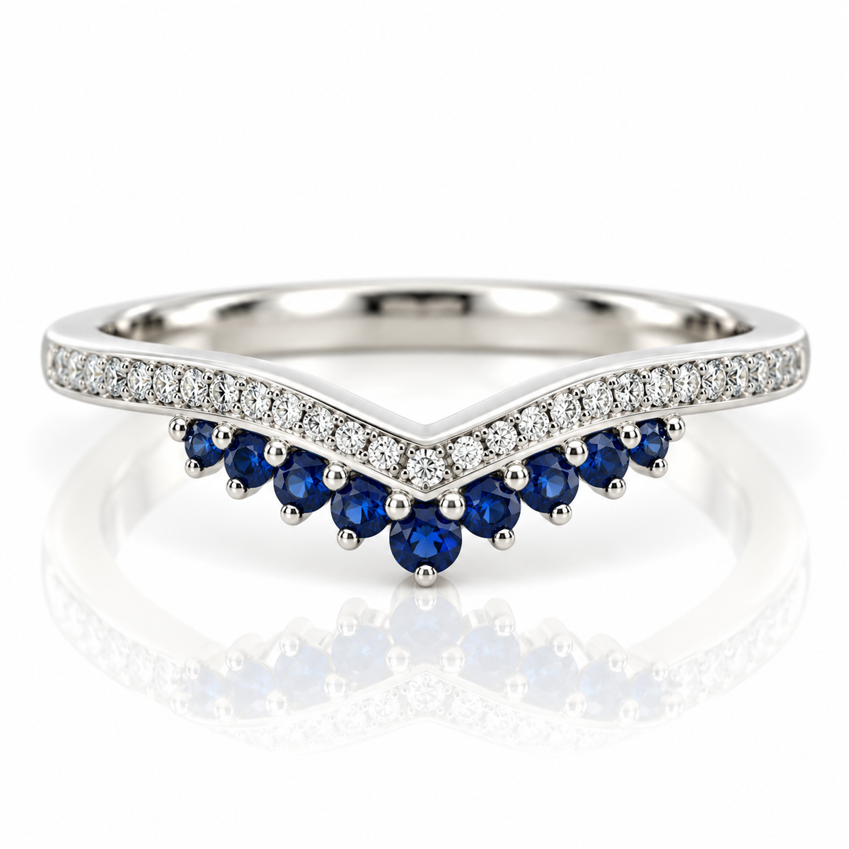 9kt Sapphire and Diamond Tiara Ring