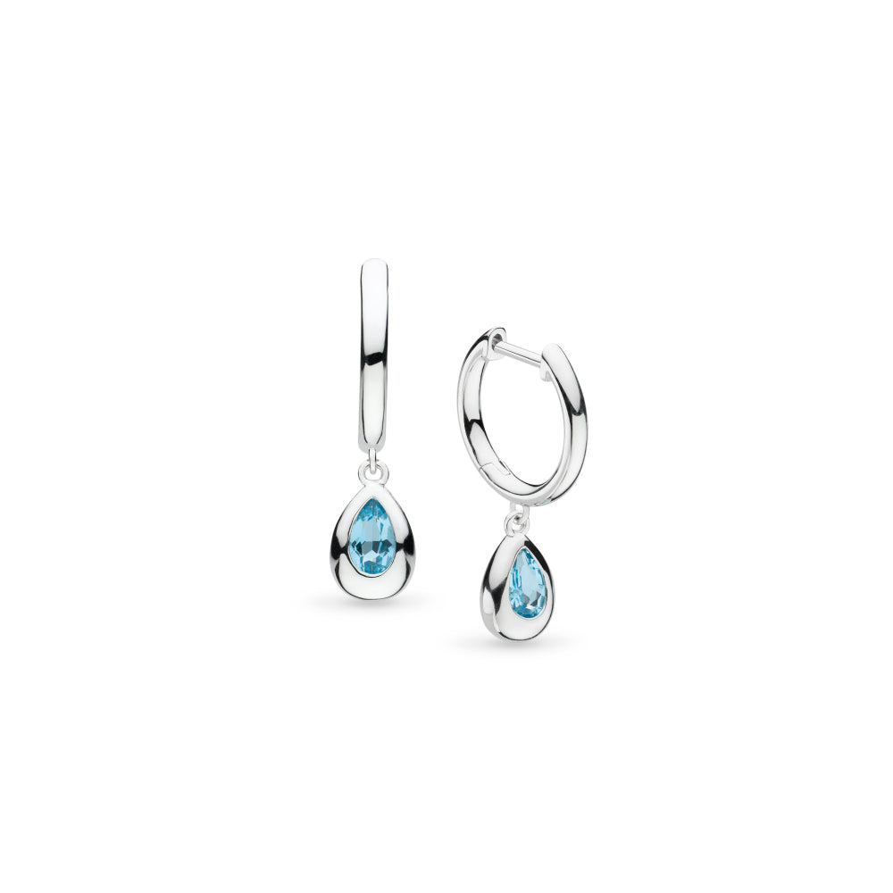 Coast Pebble Swiss Blue Topaz Hoop Earrings