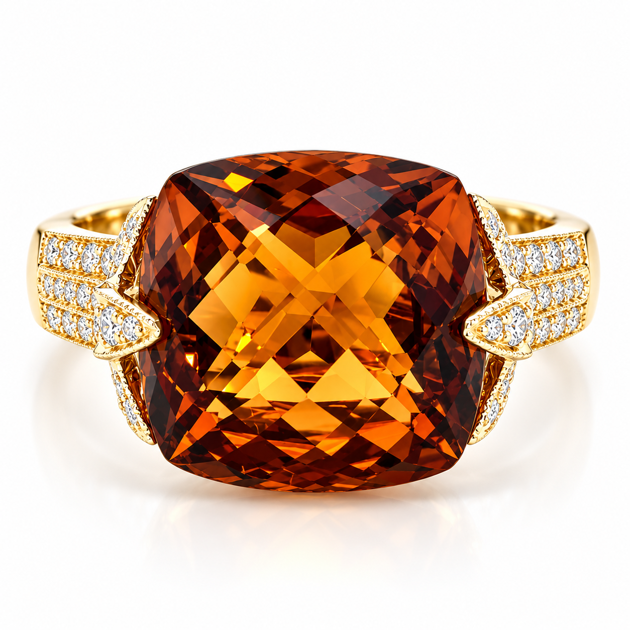 18kt Citrine and Diamond Dress Ring